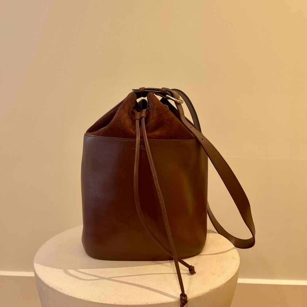 A.P.C. 
Claire Draw String Sued Bucket Bag